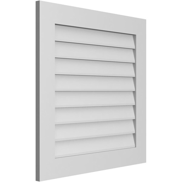 Vertical Surface Mount PVC Gable Vent: Non-Functional, W/3-1/2W X 1H, Standard Frame, 30W X 30H